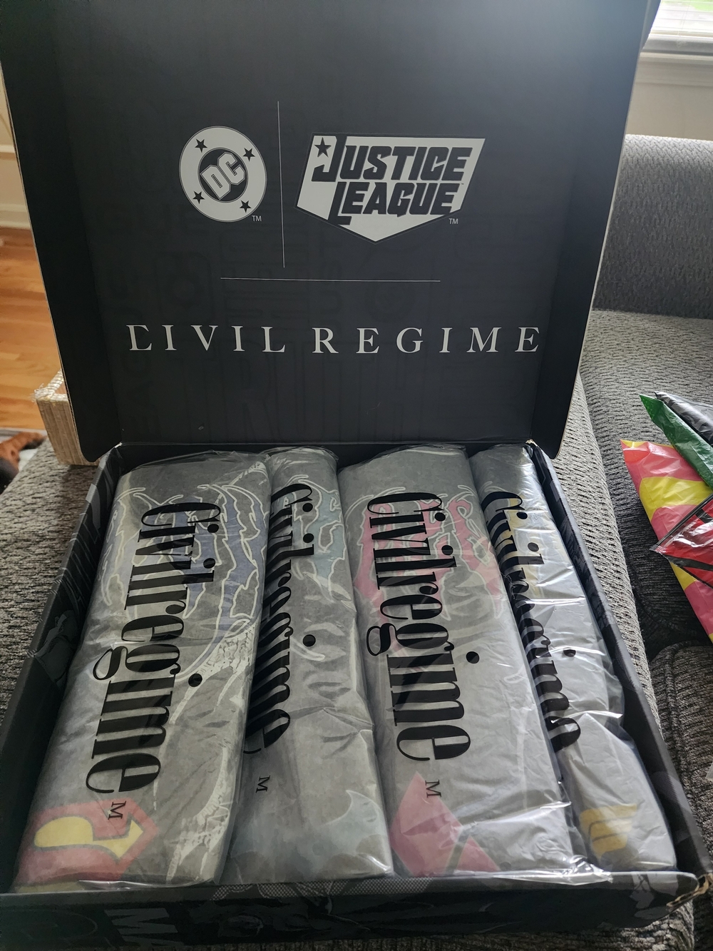 Civil Regime x DC Comics "Deceased" Justice League Box Set- 4 Shirts